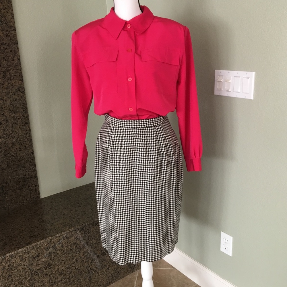 Michele Black White A-Line Skirt Size 10